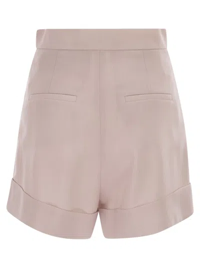 Max Mara Virgin Wool Blend Shorts In Neutral