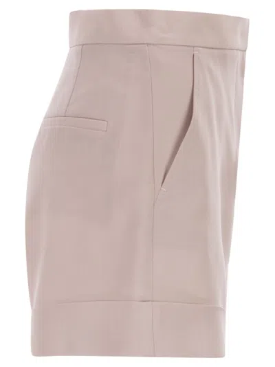 Max Mara Virgin Wool Blend Shorts In Neutral