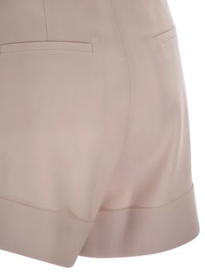 Max Mara Virgin Wool Blend Shorts In Neutral