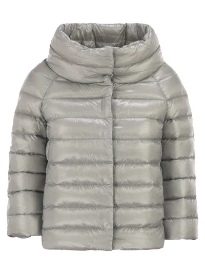 Herno Sofia Padded Funnel-neck Jacket In Gray