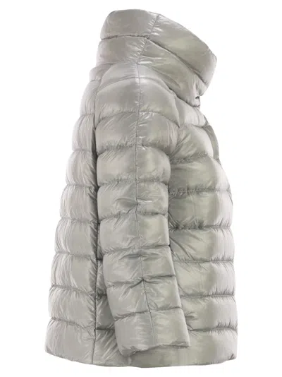 Herno Sofia Padded Funnel-neck Jacket In Gray