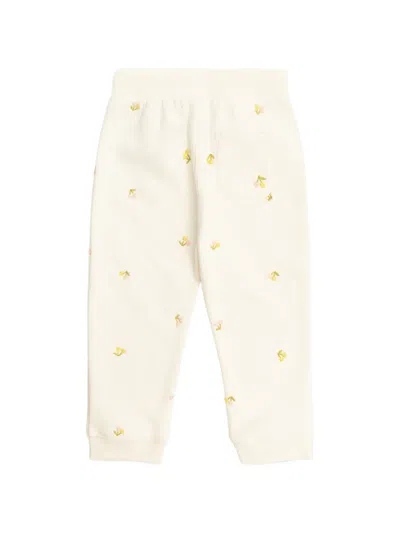 Bonpoint Bambo Embroidered Drawstring Track Pants In Neutral