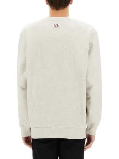 Apc A.p.c. Men Sweatshirt With Logo In White