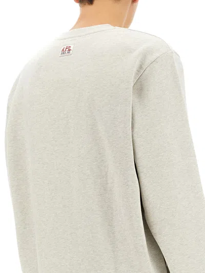 Apc A.p.c. Men Sweatshirt With Logo In White
