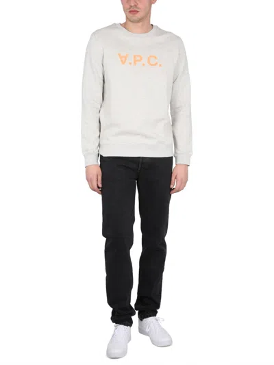 Apc A.p.c. Men Sweatshirt With V.p.c Logo In White