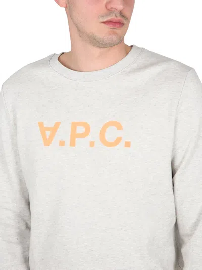 Apc A.p.c. Men Sweatshirt With V.p.c Logo In White