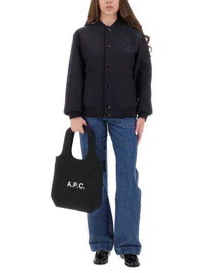 Apc Boxy Black Jacket With Snap-button Closure In Black