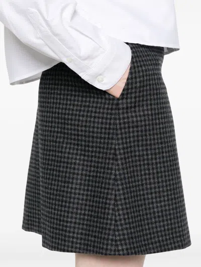 Apc Skirt Wool Houndstooth Pattern In Black