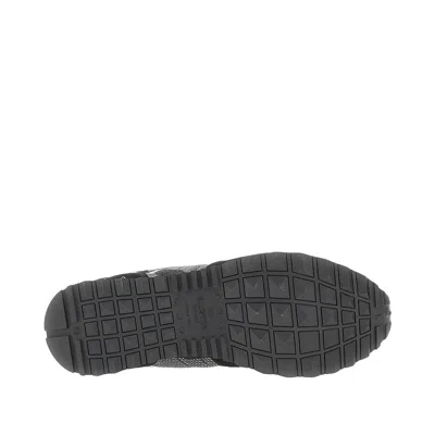 Valentino Garavani Mans Rockrunner Camouflage Noir Leather And Fabric Sneakers In Black