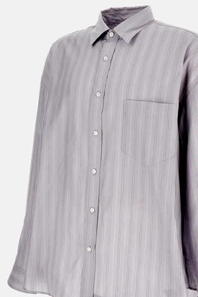 Acne Studios Soffia Stripe Shirt In Gray