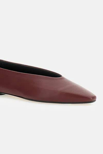 Aeyde Womens Wine Betty Pointed-toe Leather Ballet Flats