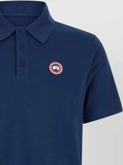 Canada Goose Beckley Polo Shirt Short Sleeve Collar In Blue
