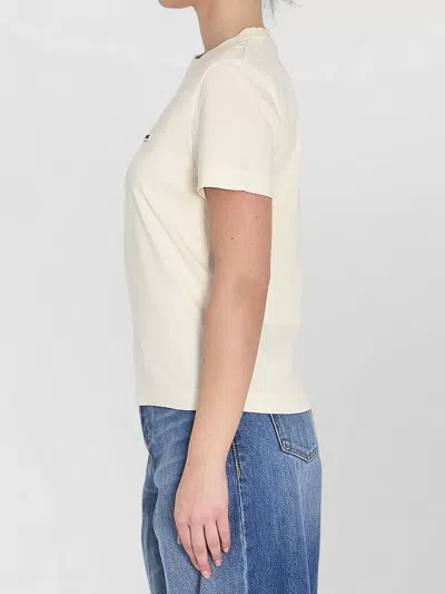 Jacquemus Womens Light Beige 2 Le T-shirt Grosgrain-logo Cotton-jersey T-shirt In Gold