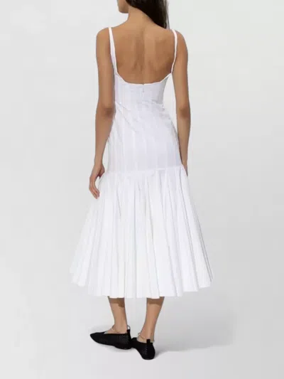 Jacquemus Agave Flared Midi Dress With Square Neckline In White