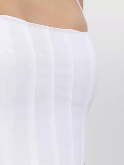 Jacquemus Agave Flared Midi Dress With Square Neckline In White