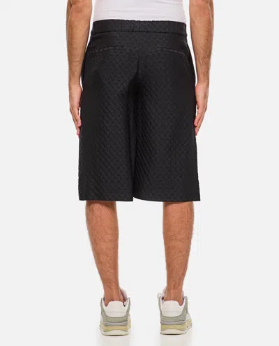 Alexander Mcqueen Black Viscose Blend Bermuda Shorts In Multi