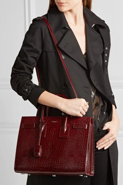 Shop Saint Laurent Sac De Jour Small Croc-effect Leather Tote