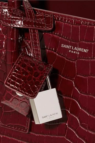 Shop Saint Laurent Sac De Jour Small Croc-effect Leather Tote