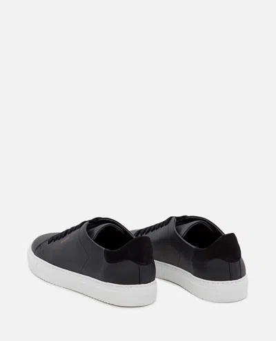 Axel Arigato 90 Clean Black Low Top Sneakers With Logo Lettering On The Side In Leather Man In Multi