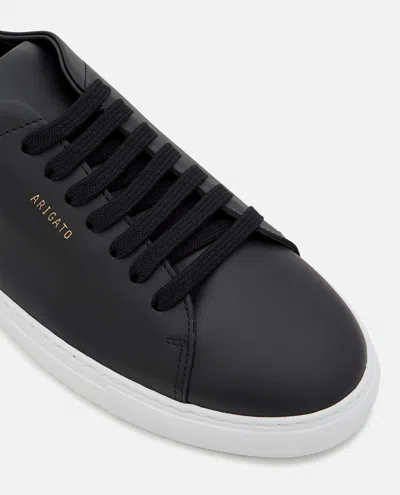Axel Arigato 90 Clean Black Low Top Sneakers With Logo Lettering On The Side In Leather Man In Multi