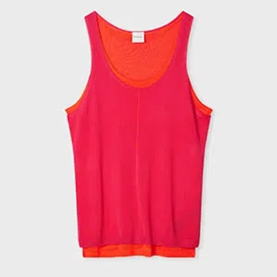 Paul Smith Pink Scoop Neck Layered Tank Top In Multi