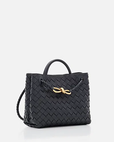 Bottega Veneta Women Andiamo Small Leather Crossbody Bag With Intrecciato Motif In Black