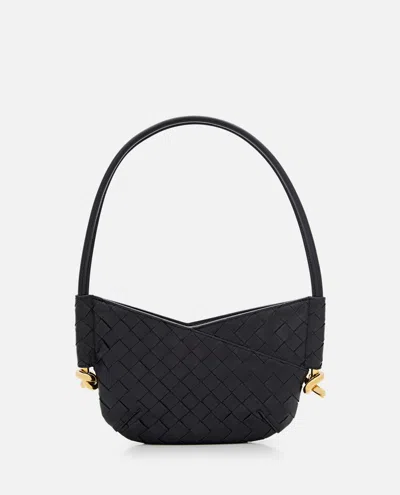 Bottega Veneta Women Black Nappa Leather Mini Solstice Shoulder Bag In Black