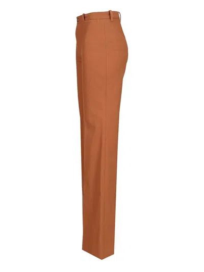 Chloé Chloe Women Pantalone Dalla Gamba Ampia In Cotone Mattone In Orange