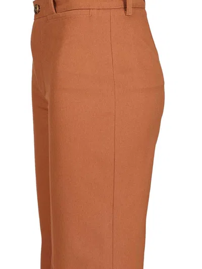 Chloé Chloe Women Pantalone Dalla Gamba Ampia In Cotone Mattone In Orange