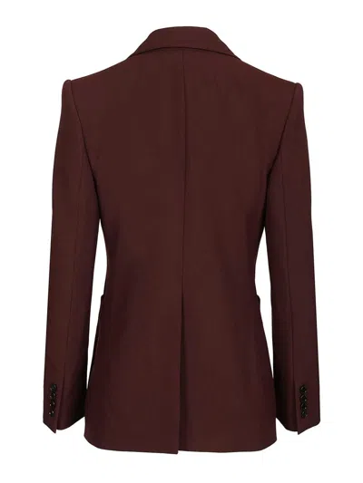 Chloé Suits Sigle Breasted Blazer Jackets Bordeaux In Red
