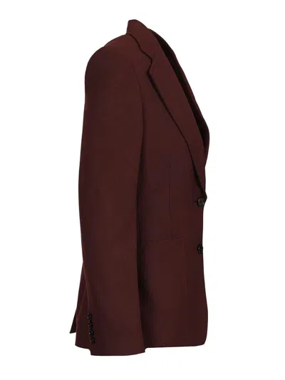 Chloé Suits Sigle Breasted Blazer Jackets Bordeaux In Red