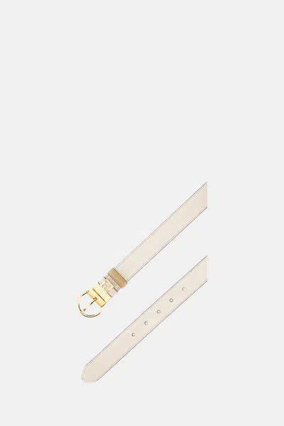 Fendi White Classic Solid Belt In White