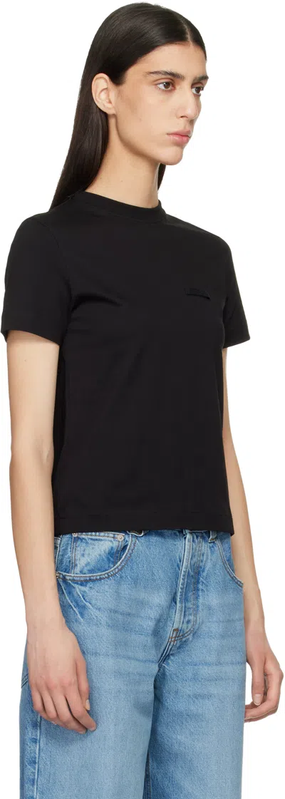 Jacquemus Womens Black Le T-shirt Grosgrain-logo Cotton-jersey T-shirt In Black