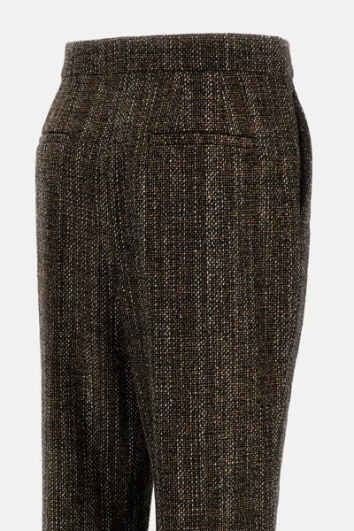 Fendi Rust Wool And Alpaca Trousers Women In Brown