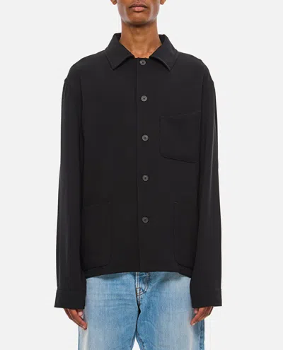 Givenchy Men Double Face Overshirt In Blue