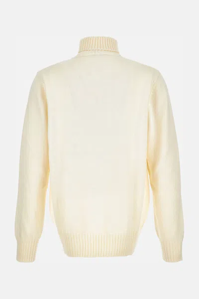 Givenchy Cotton Turtleneck Sweater Ribbed Cuffs In Neutral