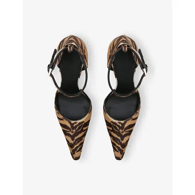 Alaïa Womens Azzedine Alaia Drop 90 Brushed-hair Leather Pumps In Multi