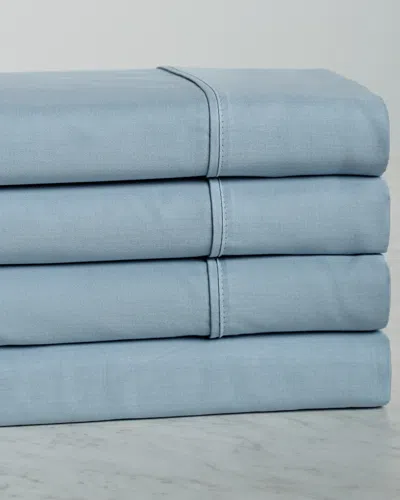 Superior 300 Thread Count Egyptian Cotton Solid Deep Pocket Sheet Set In Blue
