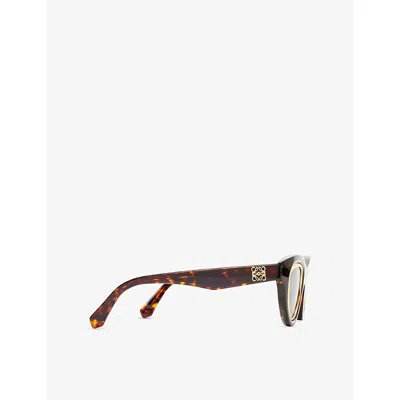 Loewe Anagram Cat-eye Tortoiseshell Acetate And Gold-tone Sunglasses In Brown