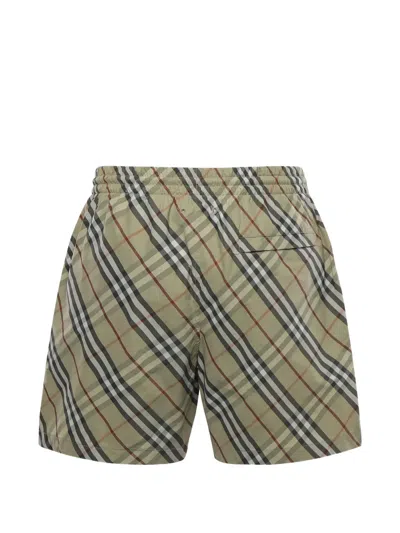 Burberry Check-pattern Drawstring Swim Shorts In Multi