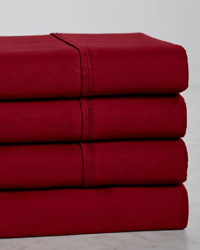 Superior 300 Thread Count Egyptian Cotton Solid Deep Pocket Sheet Set In Red