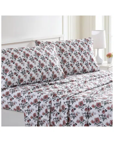 Modern Threads Rose Bloom Printed 4pc Sheet Set In Gray