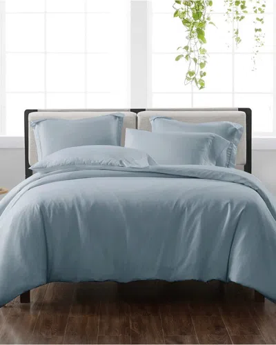 Cannon Solid Blue 3pc Duvet Cover Set In Blue