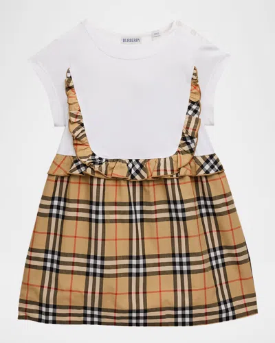 Burberry Check-pattern Dress In Brown