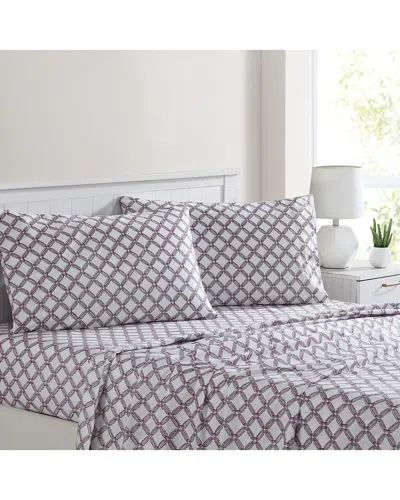 Modern Threads Cara Printed 4pc Sheet Set In Brown