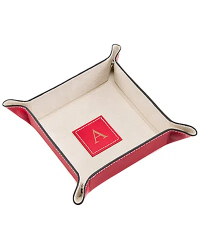 Bey-berk Monogrammed Leather Valet In Red