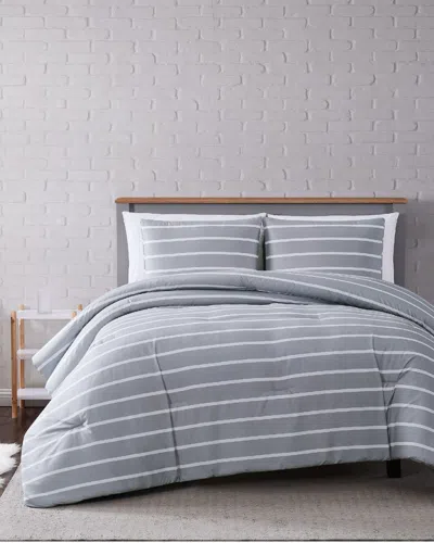 Truly Soft Maddow Stripe Grey Quilt Set