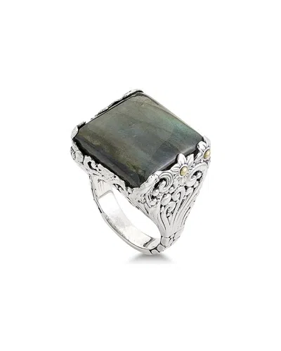 Samuel B. Labradorite Two-tone Statement Ring In Silver