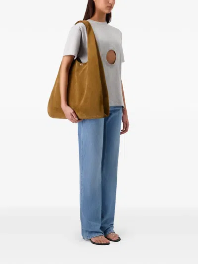 Coperni Window Circular Opening T-shirt In Gray