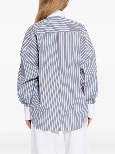 Stella Mccartney Oversized Mixed Stripe Shirt In Multi